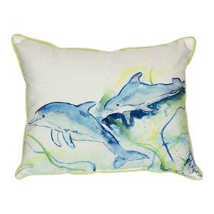 Coastal Bottlenose Dolphins Indoor Outdoor Pillow 16 X 20 Made in the USA